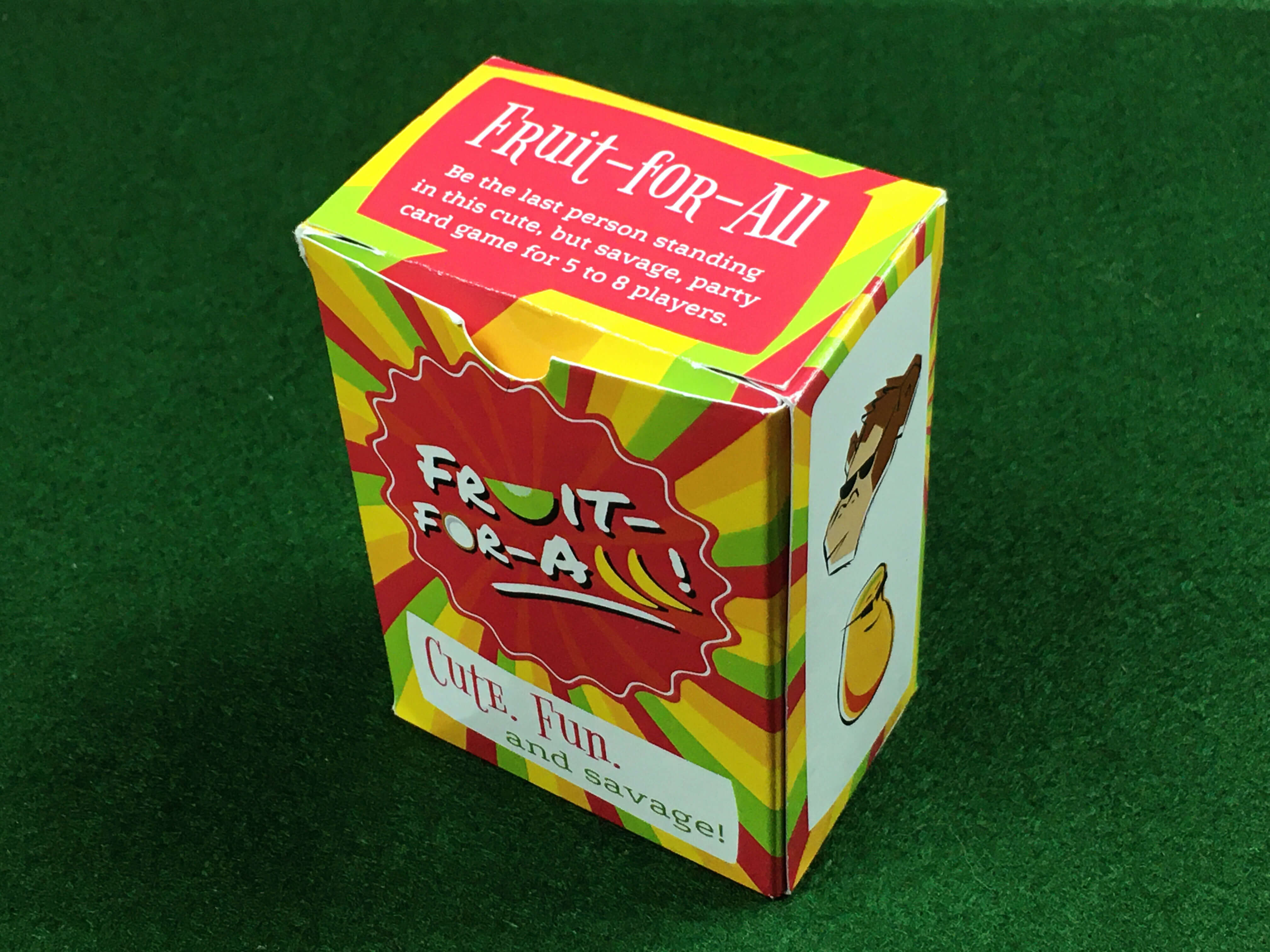 fruit for all box sitting upright: be the last person standing in this cute, but savage, party card game for 5 to 8 players