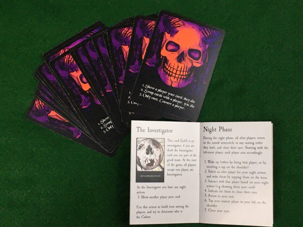 the calling card deck and rule book